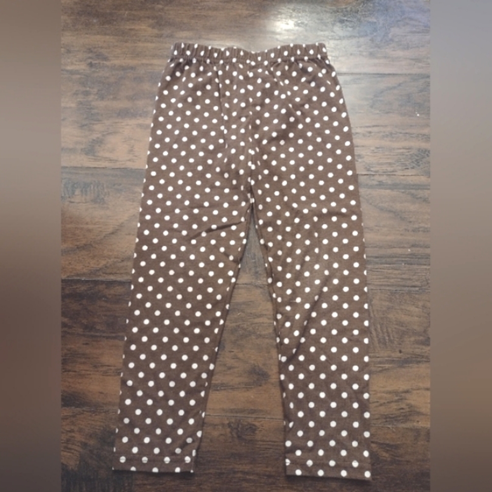 Blueberi Boulevard Brown Polka Dot Leggings Size 4...